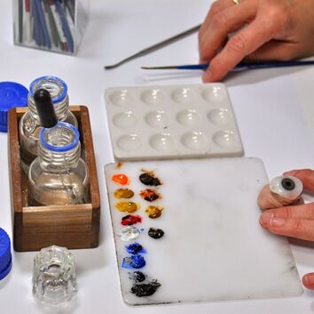 Photo of the paint set up used for painting our prostheses